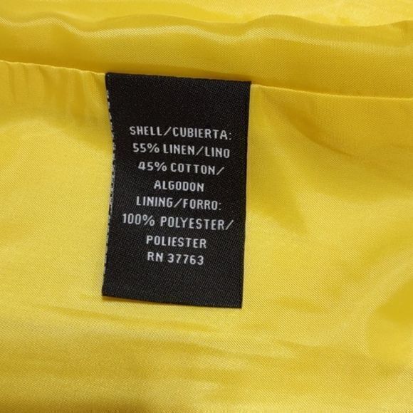 Rafaella Yellow Angled Open Front‎ Linen Blend Blazer NWT Sz 8 - Picture 10 of 14